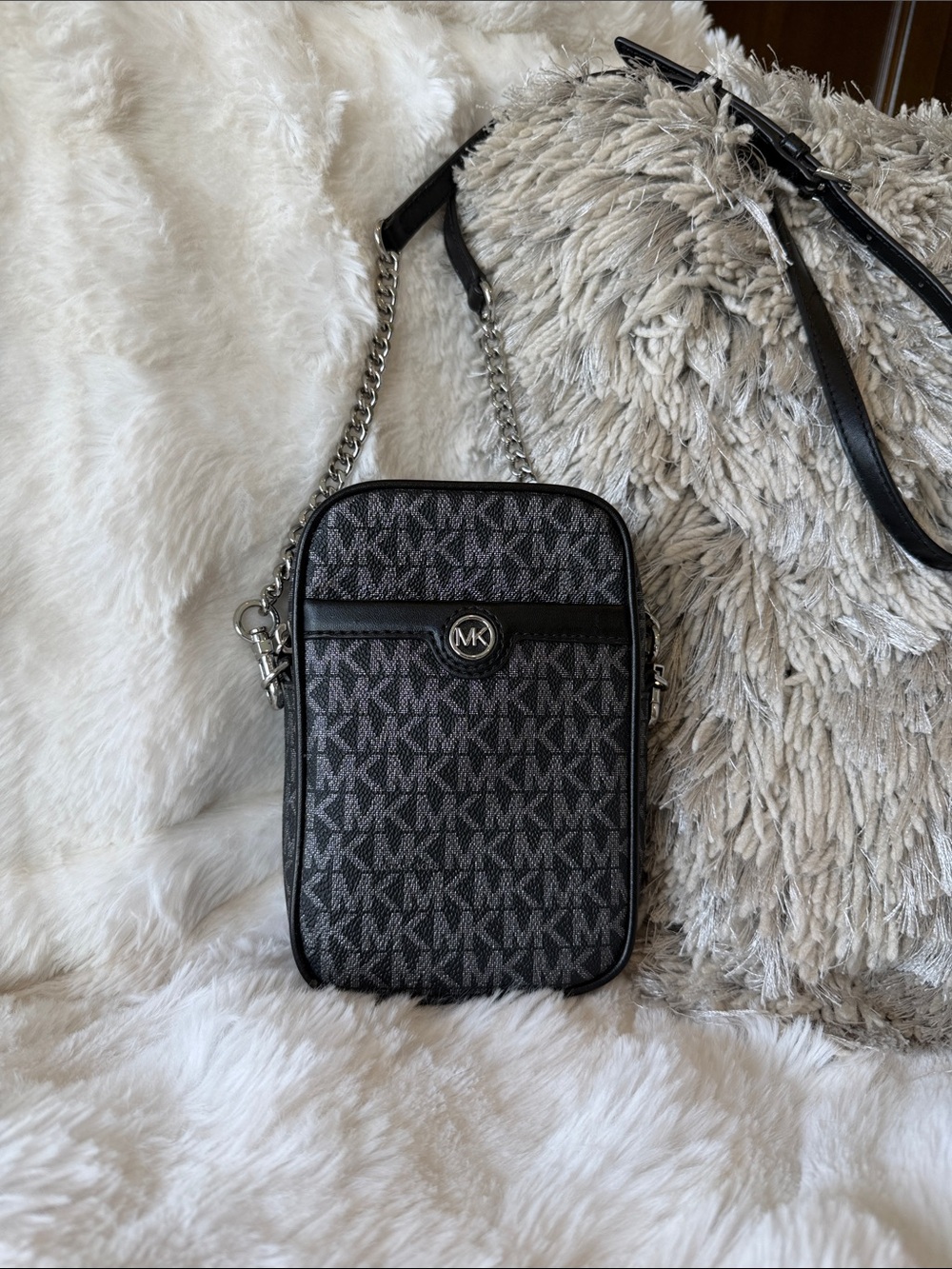 Michael Kors Black MK Logo Crossbody